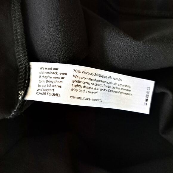 EILEEN FISHER Black System Stretch Crepe V-neck Sleeveless Dress Size Small - Picture 7 of 7